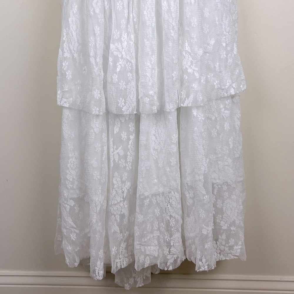 Joyfolie | Girl’s Boho Cottagecore Catrin Lace Ruffle Maxi Dress White | 14 - Picture 8 of 14